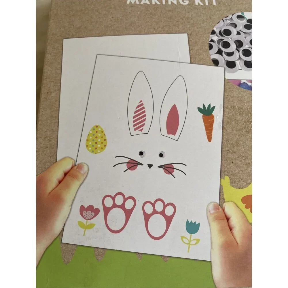 Easter Card Making Kit With Stickers Pompoms & Googly Eyes For Ages 7+ Planet Fr